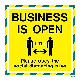 Business Is Open Adhesive Sign