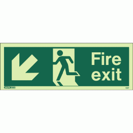 Fire exit down left sign