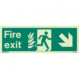 NHS Fire Exit Down Right 439HTM