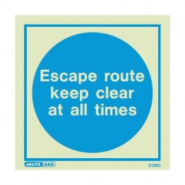 Escape route keep clear 5129