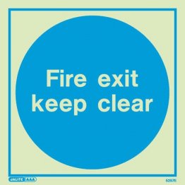 Fire exit keep clear 5257