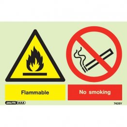 Warning Flammable No Smoking 7428