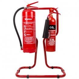 Double red fire extinguisher stand
