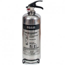 Chrome 2 litre foam fire extinguisher
