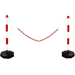 Post & Chain Barrier Kits Red and White In Use 2