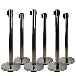Belt Barriers - Silver and Red - Pack of 6