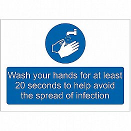Wash Hands For 20 Seconds Sign