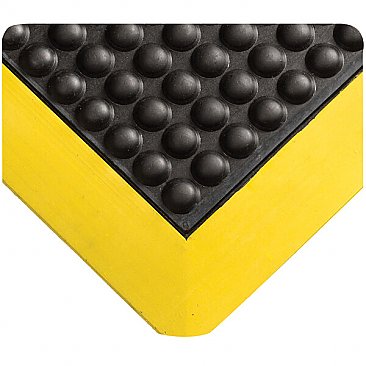 Anti-fagitue Bubble Mat Black with Yellow Boarder