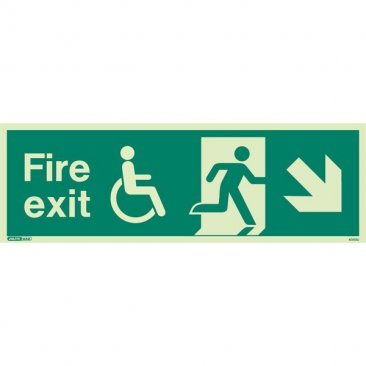 Wheelchair Fire Exit Right Down 4045