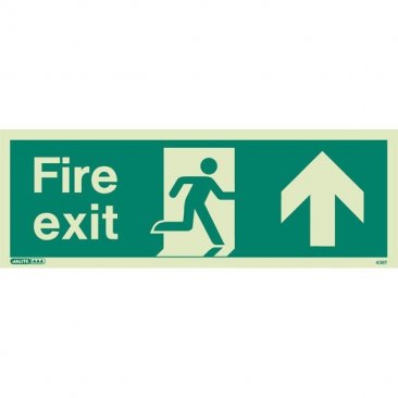 Fire exit ahead sign