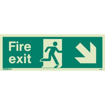 Fire exit down right sign