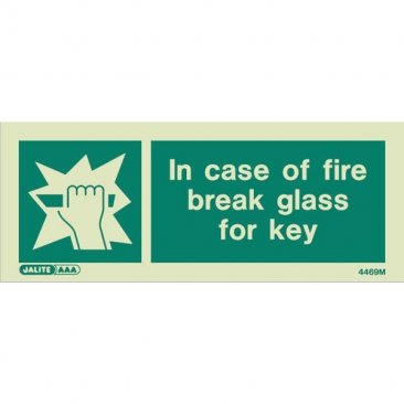Break glass for key sign 4469