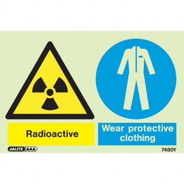 Warning Radioactive Wear Protective Clothing 7480