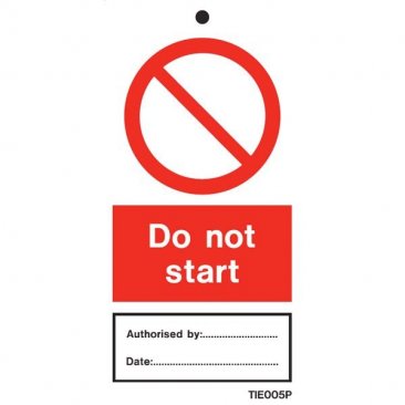 Do Not Start Labels Pack of 10 TIE005