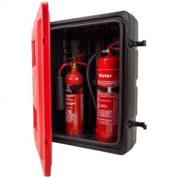 Double fire extinguisher box