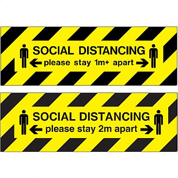 Social Distancing Adhesive Sign