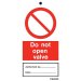 Do Not Open Valve Labels Pack of 10 TIE002