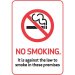 No smoking plastic sign