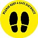 Circle Safe Distancing Floor Sticker - Yellow