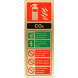 Fire Extinguisher ID Signs - Polished Gold