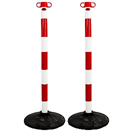 2 Posts, 2 Bases Red & White