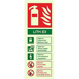 Lith-Ex Fire Extinguisher Sign