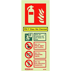 P50 F Class Fire Extinguisher Sign