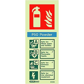 P50 Powder Fire Extinguisher Sign