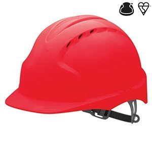 Evo3 Vented Red Safety Helmet