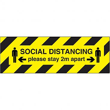 Social Distancing Adhesive Sign